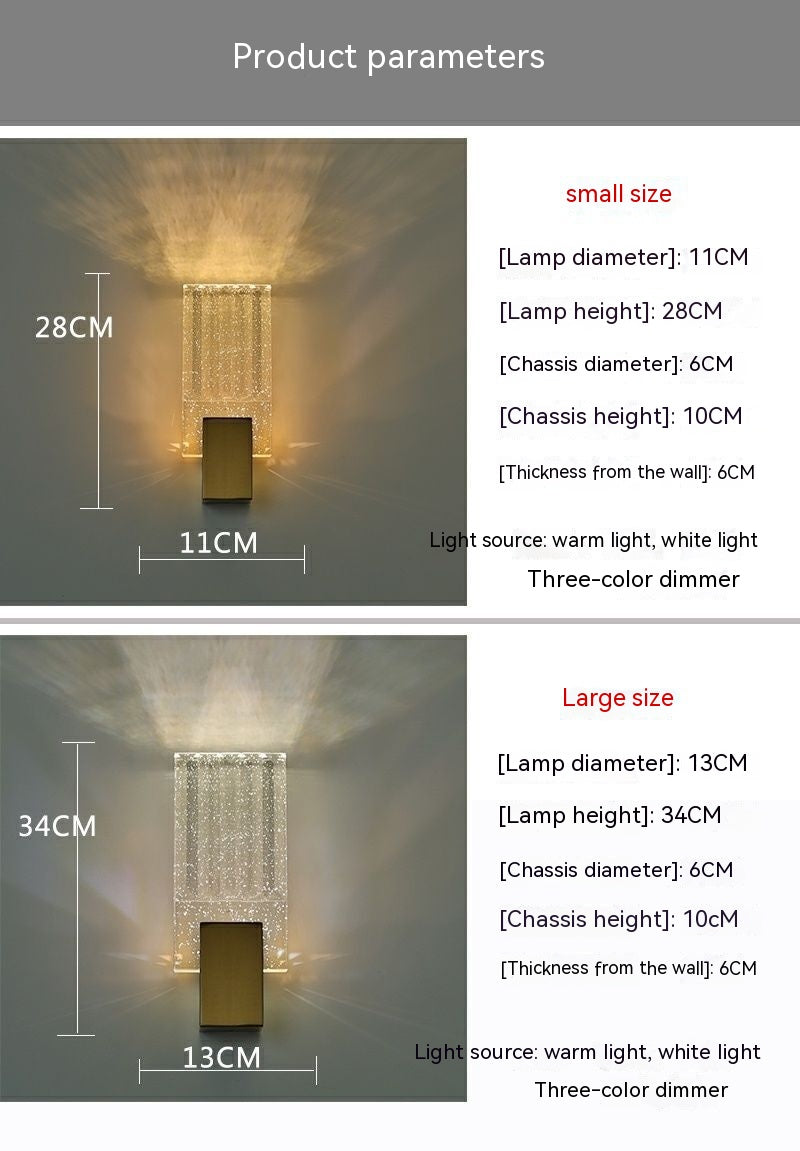 Modern Simple And Light Luxury Crystal Wall Lamp, perfect lighting a graceful and a sleek thickness of 12cm.
