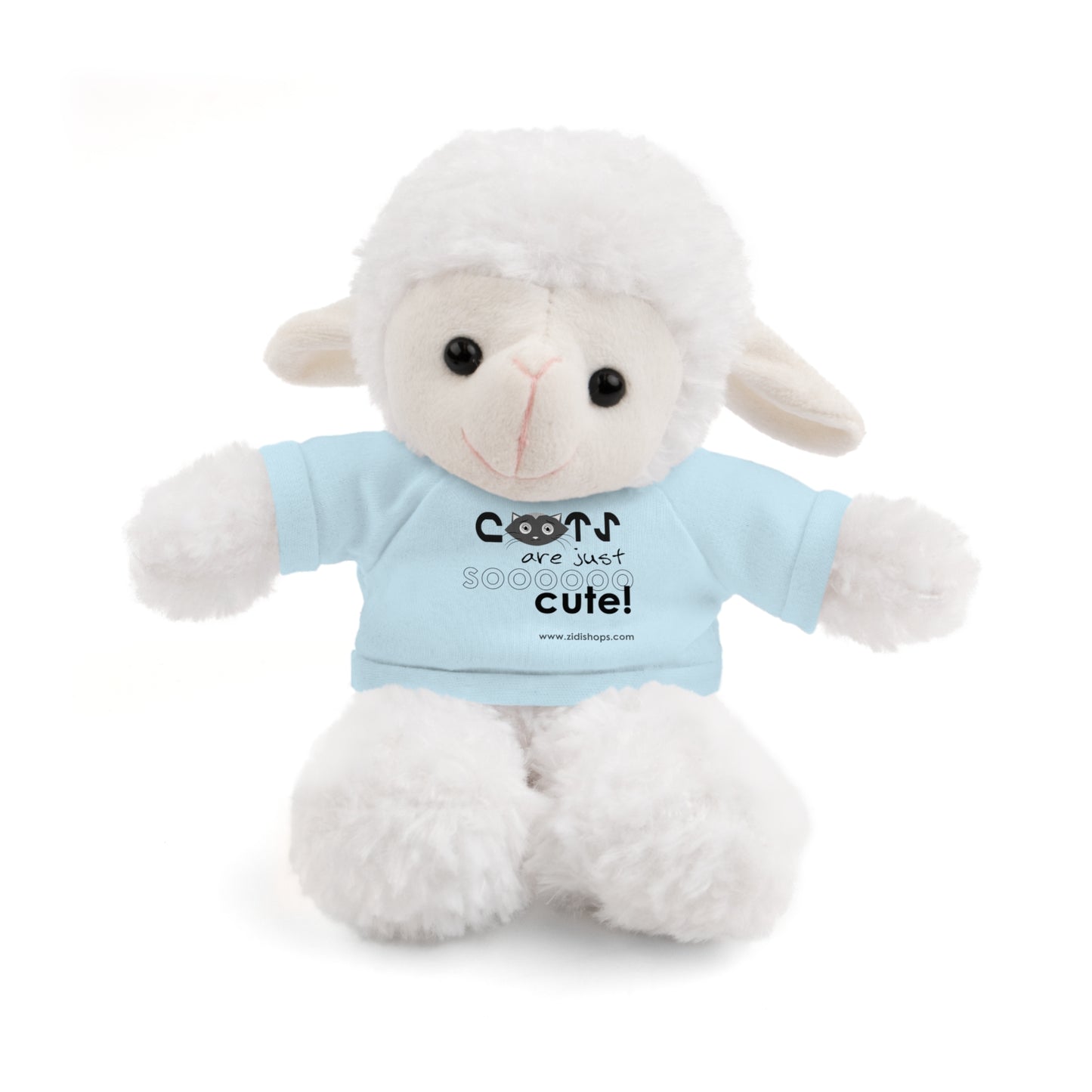 Stuffed Animals with Tee, Cats are just so cute, Available animals: Panda, Lion, Bear, Bunny, Jaguar, and Sheep