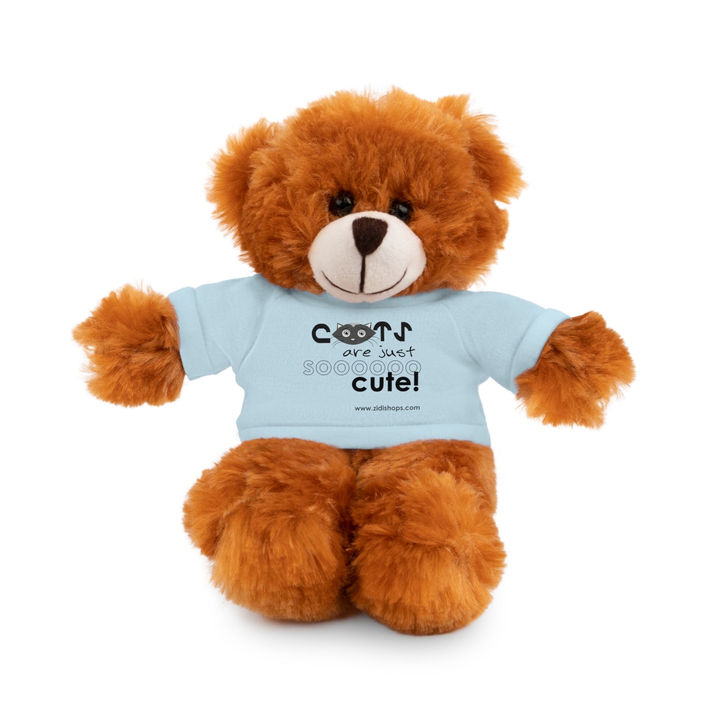 Stuffed Animals with Tee, Cats are just so cute, Available animals: Panda, Lion, Bear, Bunny, Jaguar, and Sheep