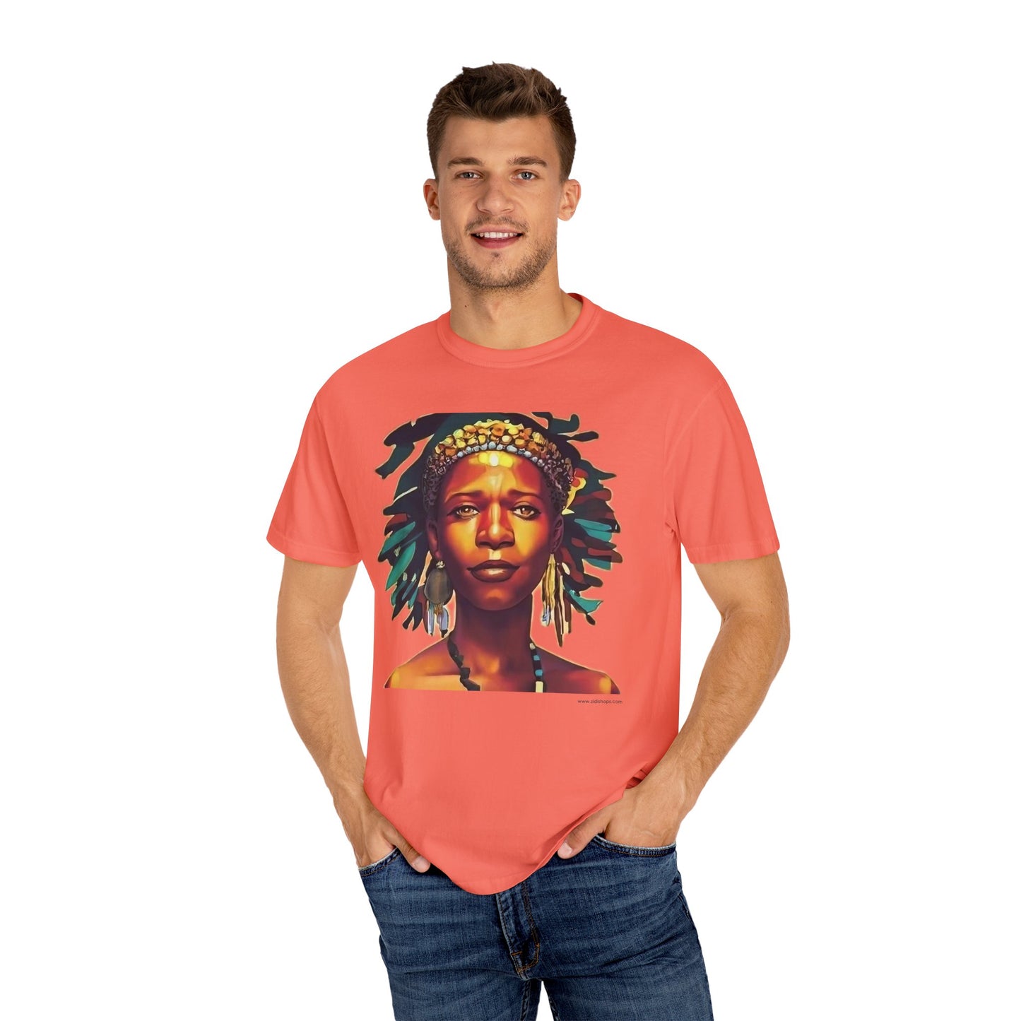 Unisex Garment-Dyed T-shirt- Afro colors - Beautiful virgin
