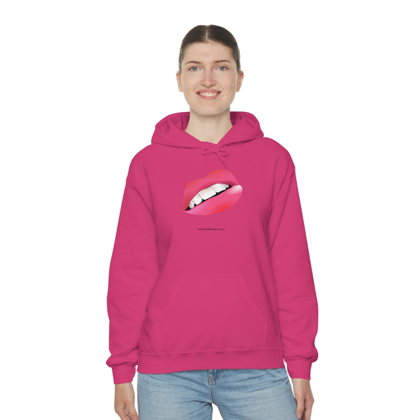 LIPS, Unisex Heavy Blend™ Hooded Sweatshirt, thick blend of cotton and polyester, soft feel alongside warmth.
