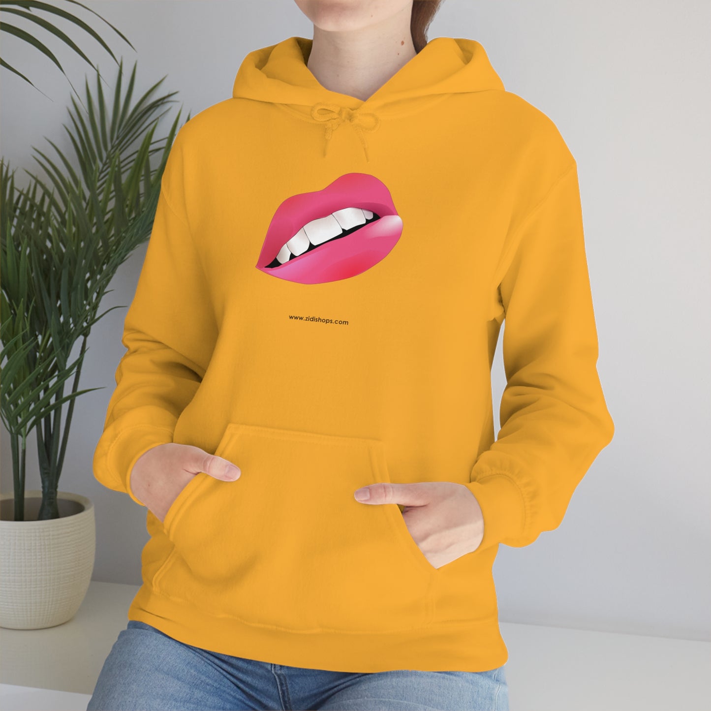 LIPS, Unisex Heavy Blend™ Hooded Sweatshirt, thick blend of cotton and polyester, soft feel alongside warmth.