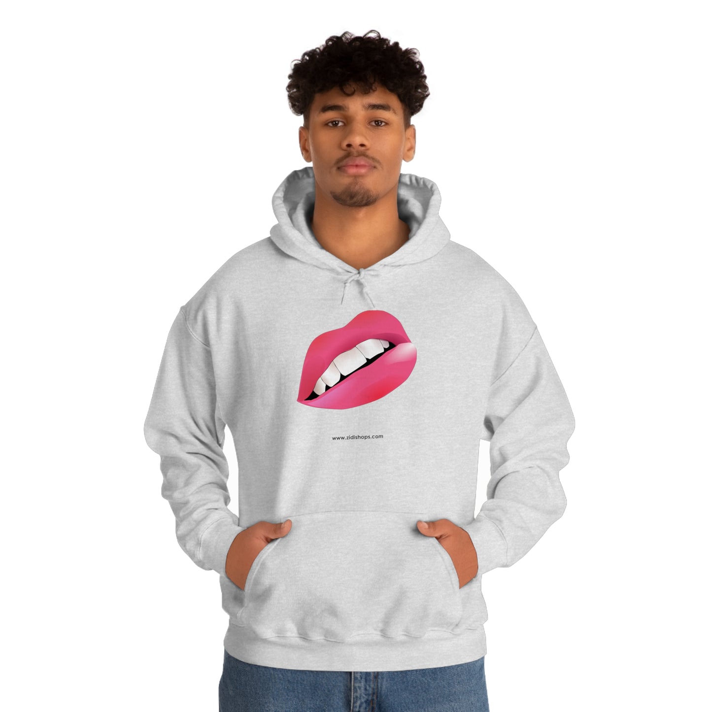 LIPS, Unisex Heavy Blend™ Hooded Sweatshirt, thick blend of cotton and polyester, soft feel alongside warmth.