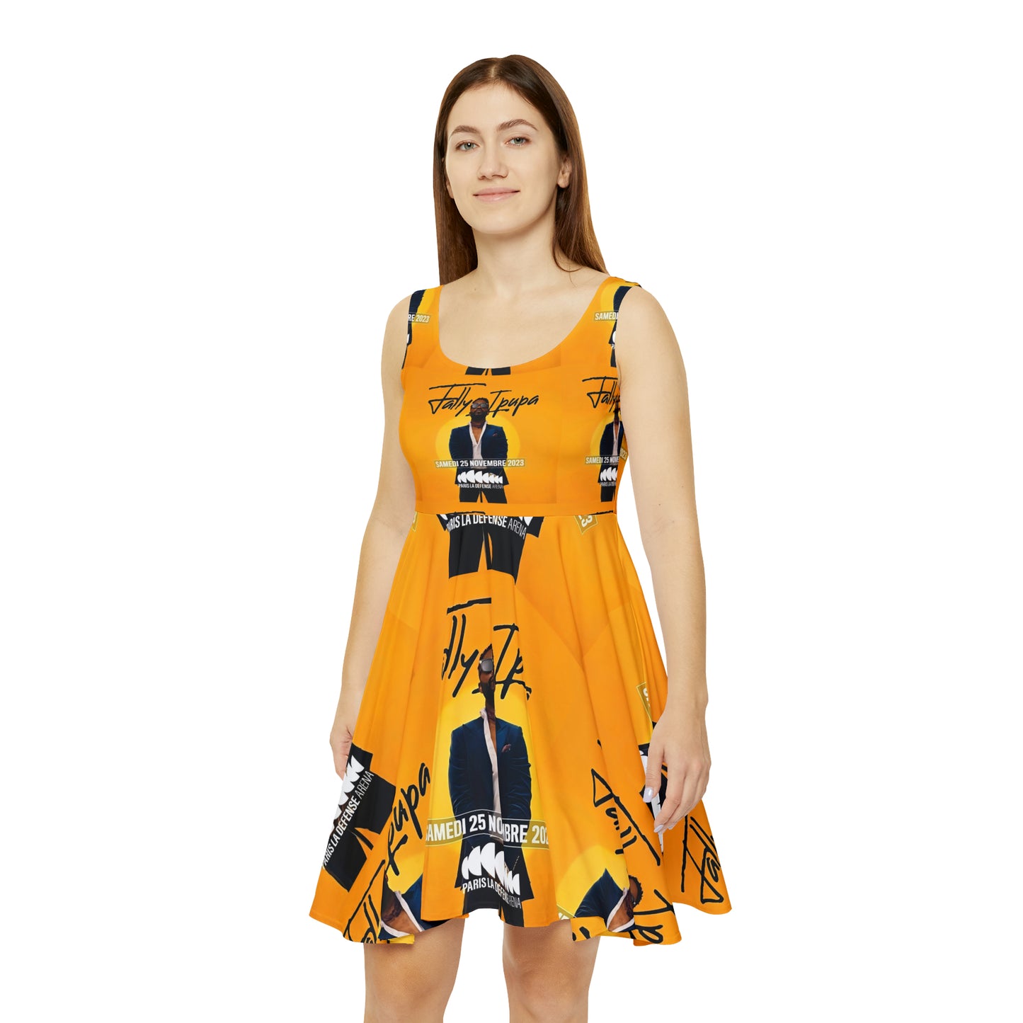 Fally Ipupa's Mega concert on 25th November 2023 at Paris U-ARENA , Women's Skater Dress (AOP)  - Zidishops.com