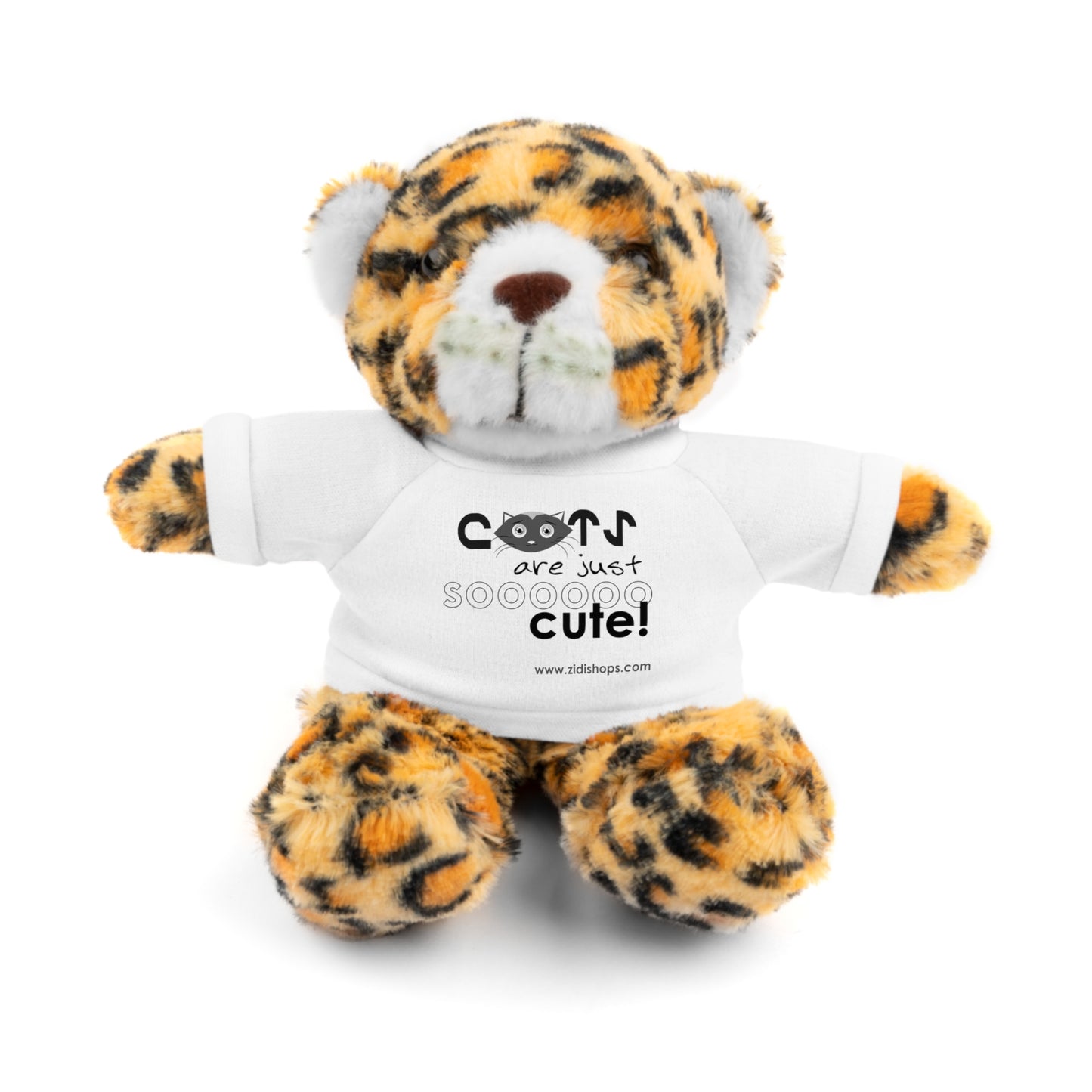Stuffed Animals with Tee, Cats are just so cute, Available animals: Panda, Lion, Bear, Bunny, Jaguar, and Sheep