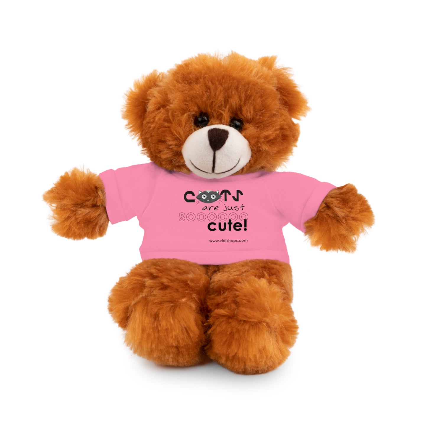 Stuffed Animals with Tee, Cats are just so cute, Available animals: Panda, Lion, Bear, Bunny, Jaguar, and Sheep