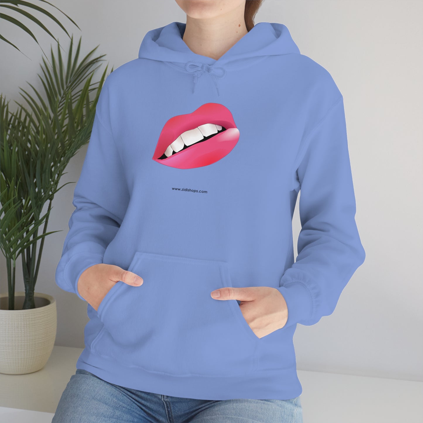 LIPS, Unisex Heavy Blend™ Hooded Sweatshirt, thick blend of cotton and polyester, soft feel alongside warmth.