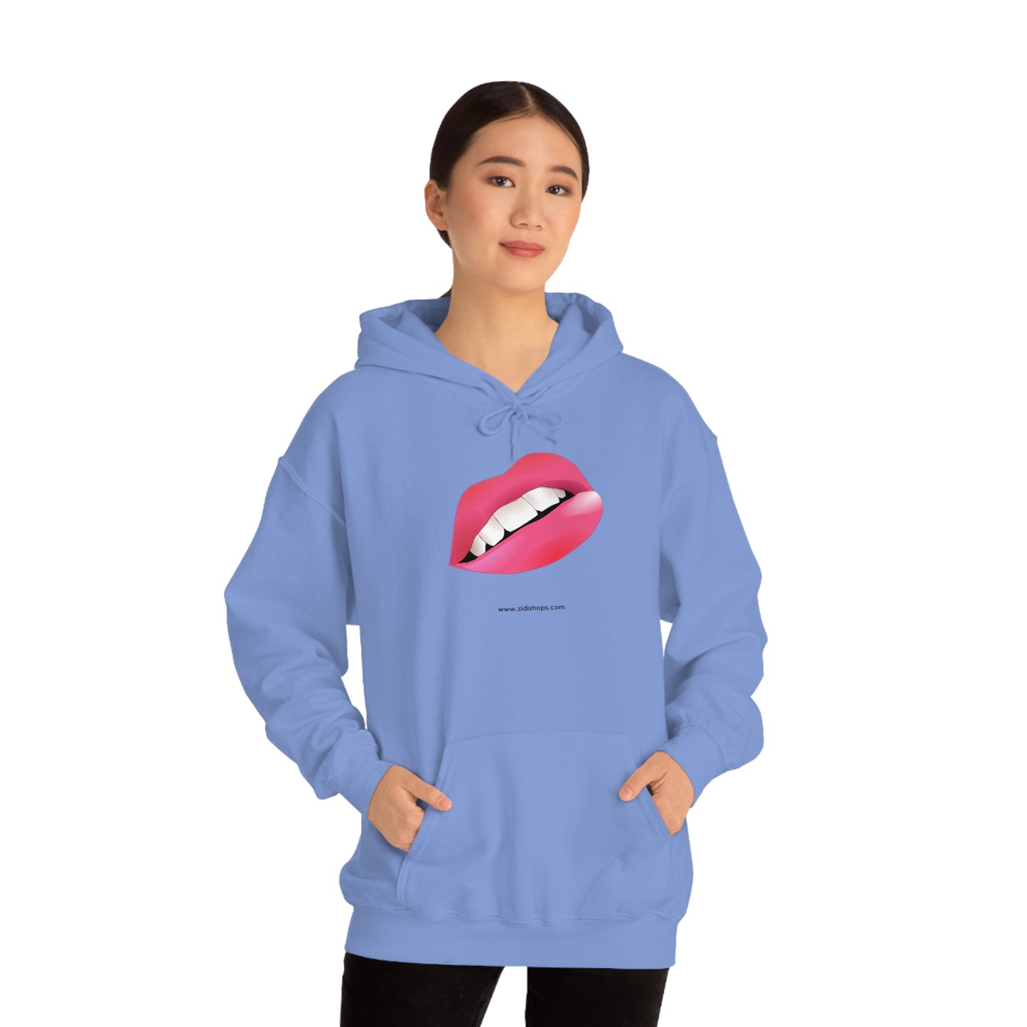 LIPS, Unisex Heavy Blend™ Hooded Sweatshirt, thick blend of cotton and polyester, soft feel alongside warmth.
