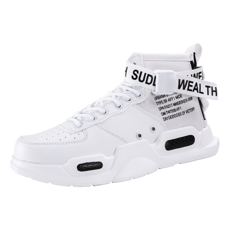 Fashionable high-top canvas sneakers, designed to make a statement, shoes, mesh with leather