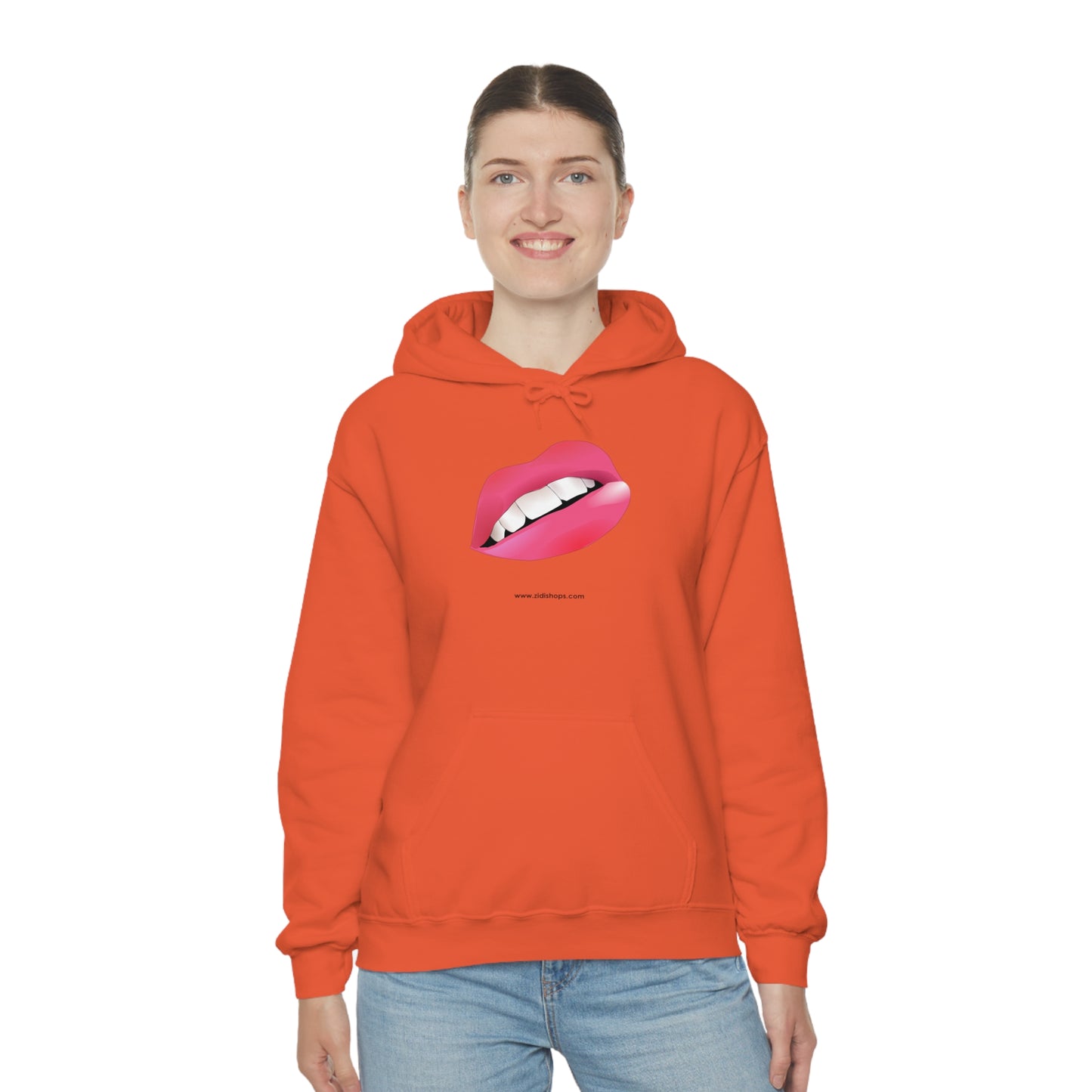 LIPS, Unisex Heavy Blend™ Hooded Sweatshirt, thick blend of cotton and polyester, soft feel alongside warmth.