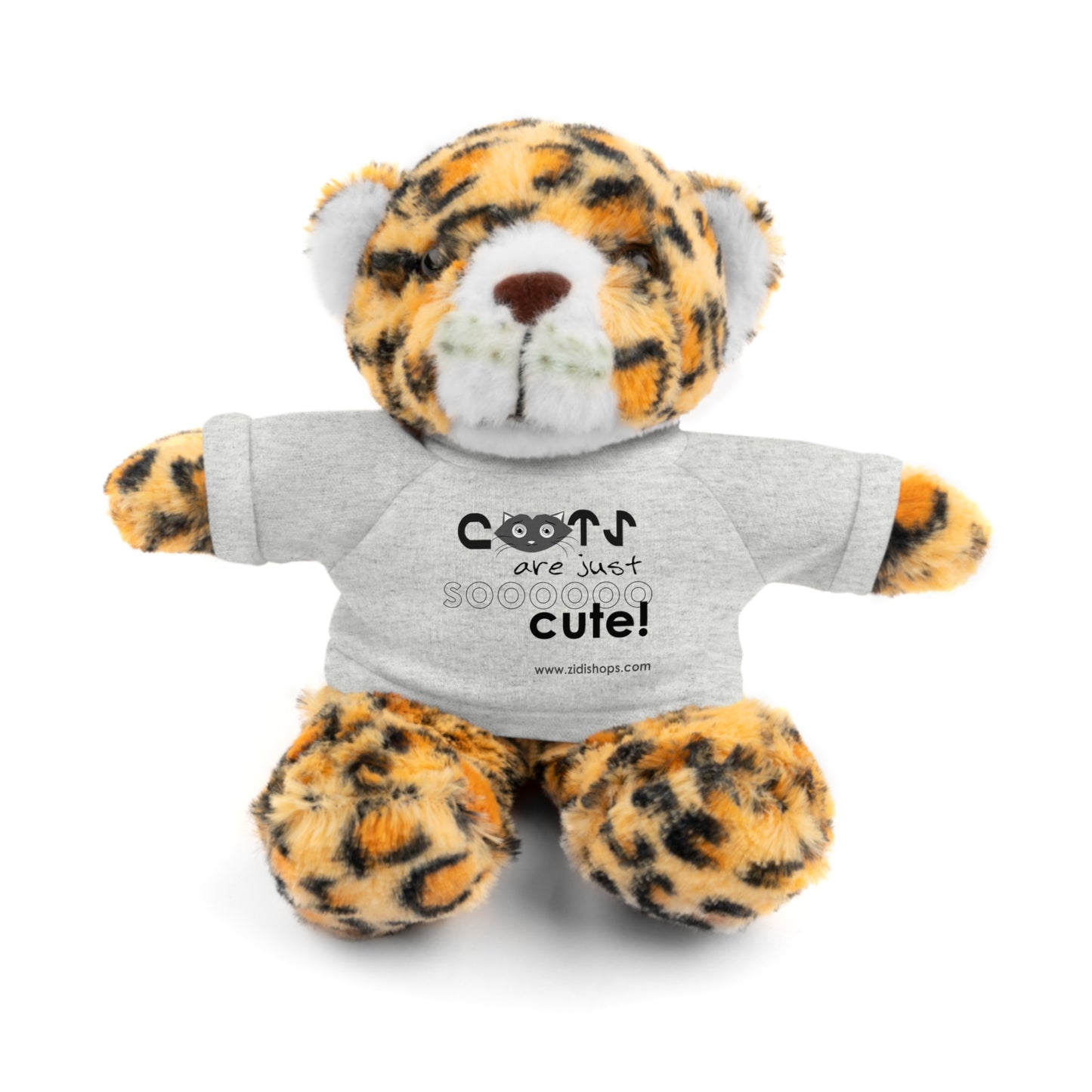Stuffed Animals with Tee, Cats are just so cute, Available animals: Panda, Lion, Bear, Bunny, Jaguar, and Sheep