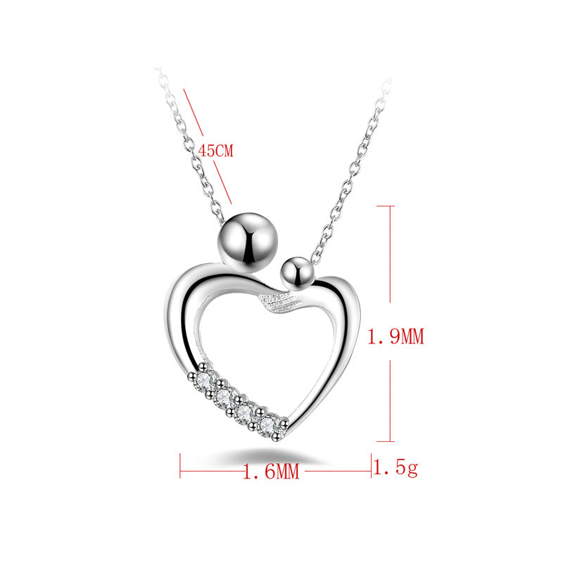 Fashion Heart Shaped Silver Plated Love Heart Pendant