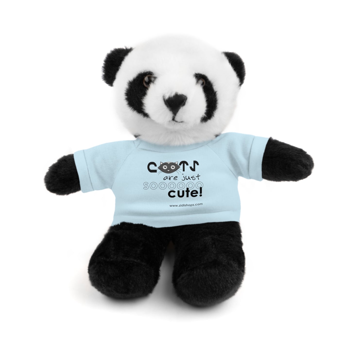Stuffed Animals with Tee, Cats are just so cute, Available animals: Panda, Lion, Bear, Bunny, Jaguar, and Sheep