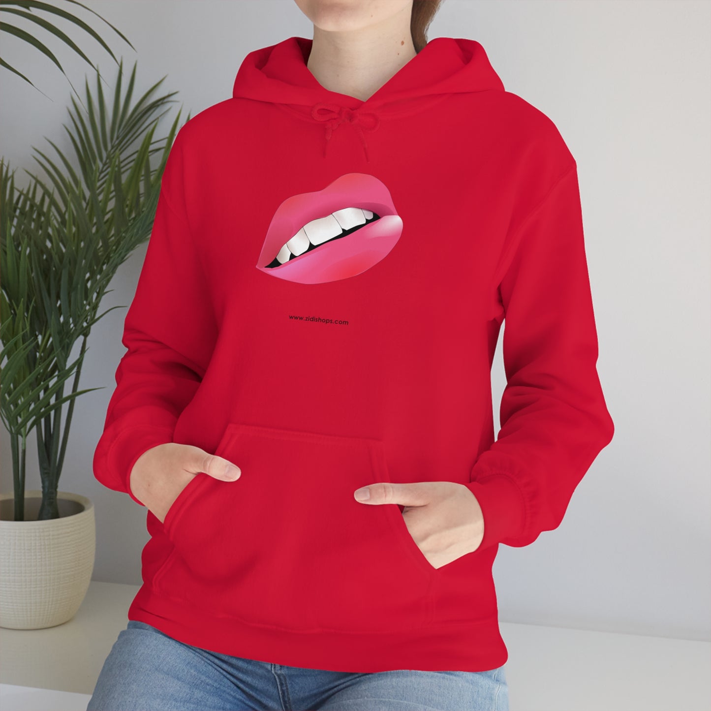 LIPS, Unisex Heavy Blend™ Hooded Sweatshirt, thick blend of cotton and polyester, soft feel alongside warmth.