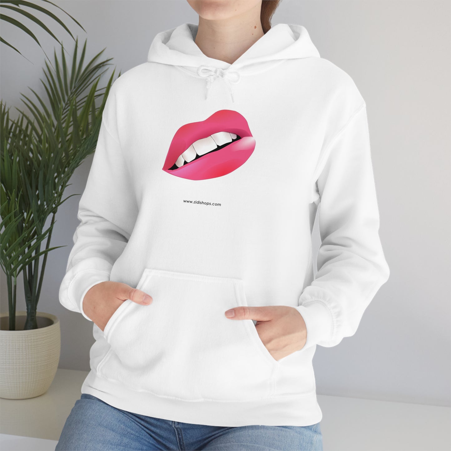 LIPS, Unisex Heavy Blend™ Hooded Sweatshirt, thick blend of cotton and polyester, soft feel alongside warmth.