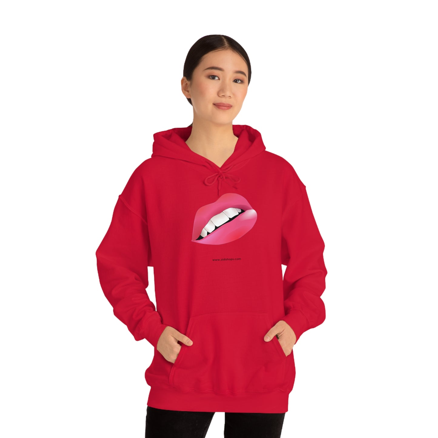 LIPS, Unisex Heavy Blend™ Hooded Sweatshirt, thick blend of cotton and polyester, soft feel alongside warmth.