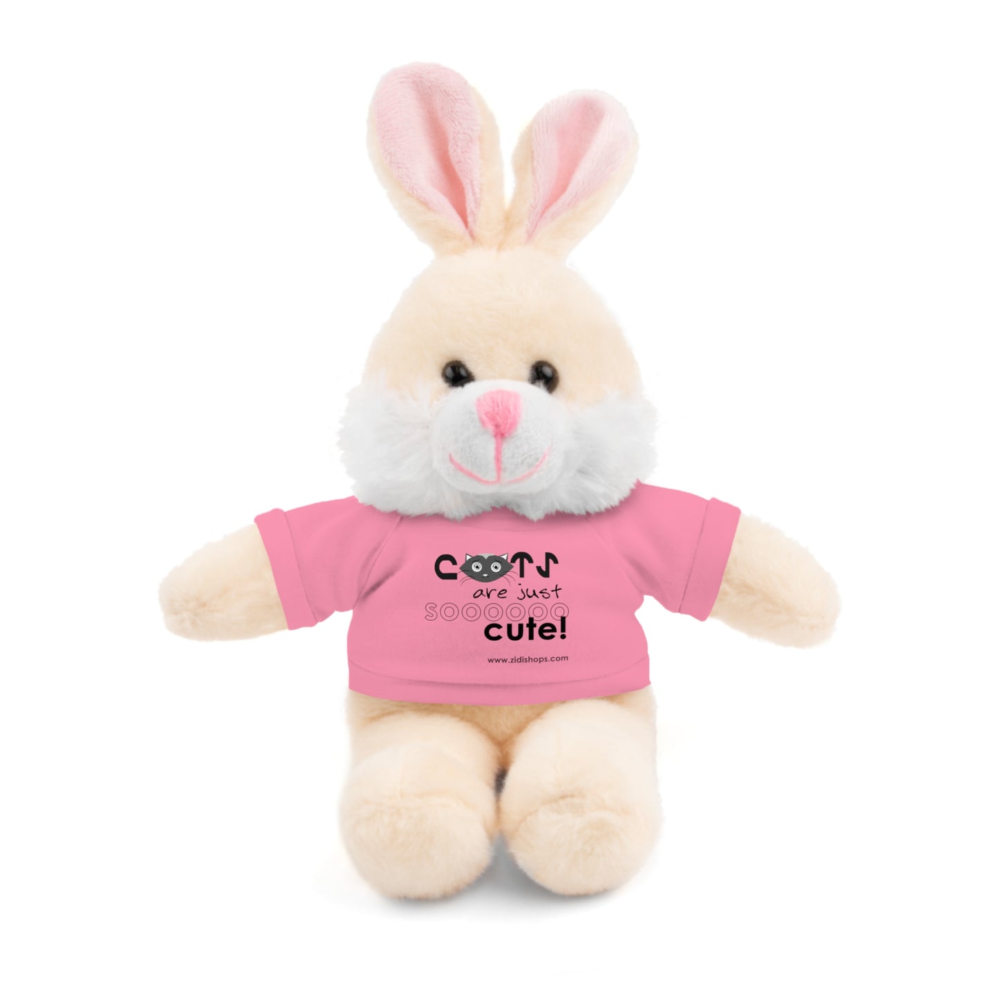 Stuffed Animals with Tee, Cats are just so cute, Available animals: Panda, Lion, Bear, Bunny, Jaguar, and Sheep