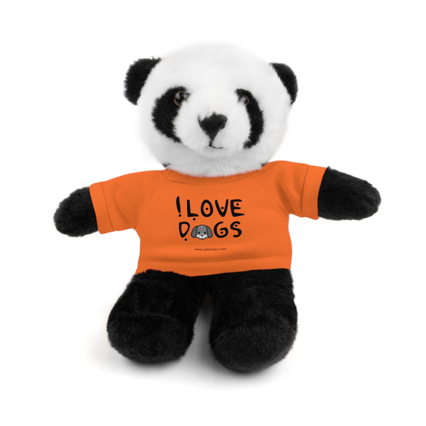 Stuffed Animals with Tee, I love Dogs, Available animals: Panda, Lion, Bear, Bunny, Jaguar, and Sheep