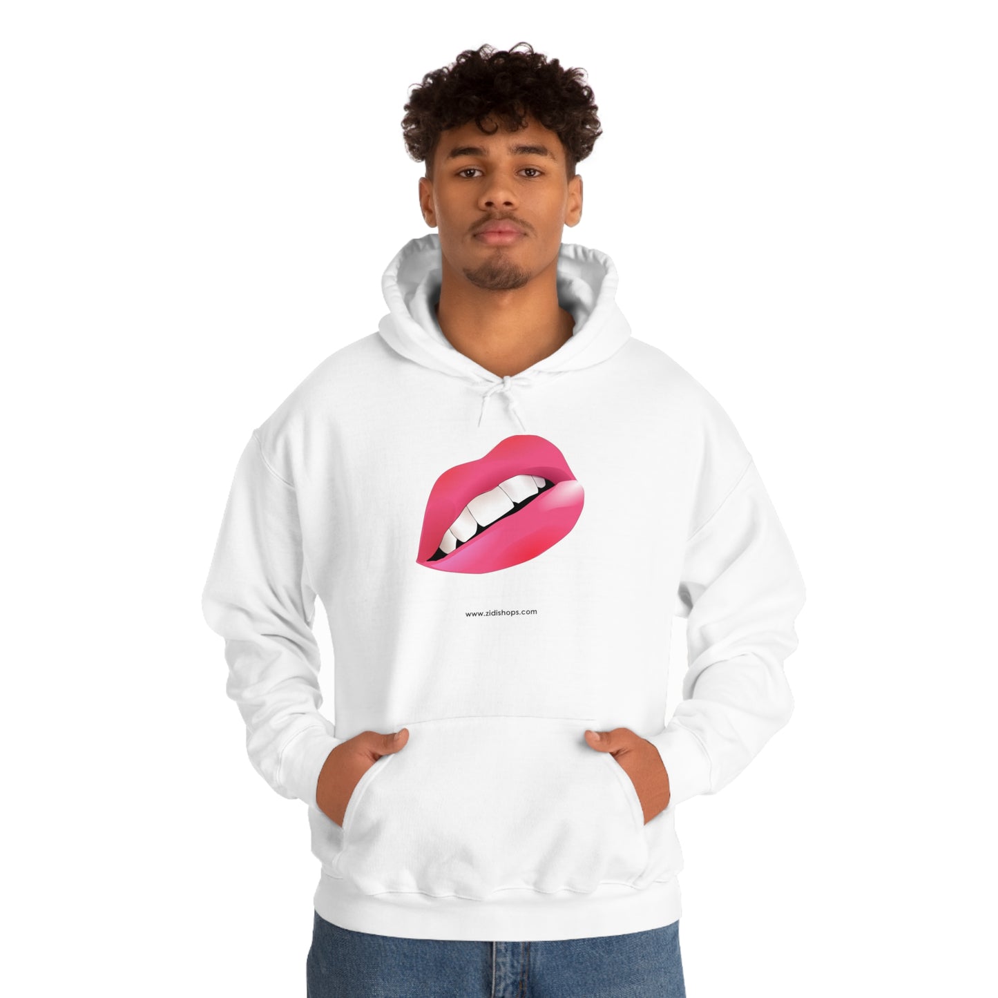 LIPS, Unisex Heavy Blend™ Hooded Sweatshirt, thick blend of cotton and polyester, soft feel alongside warmth.