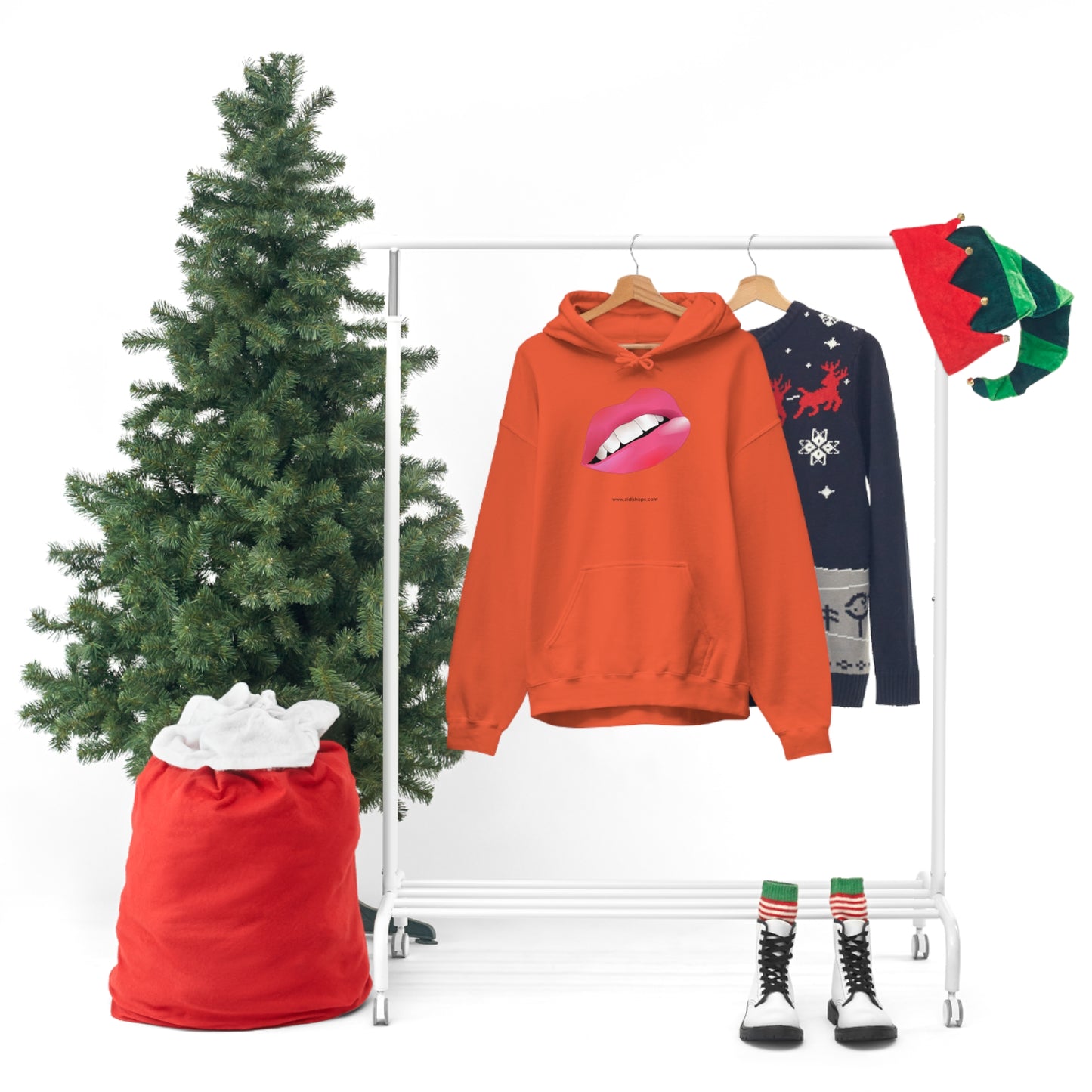 LIPS, Unisex Heavy Blend™ Hooded Sweatshirt, thick blend of cotton and polyester, soft feel alongside warmth.