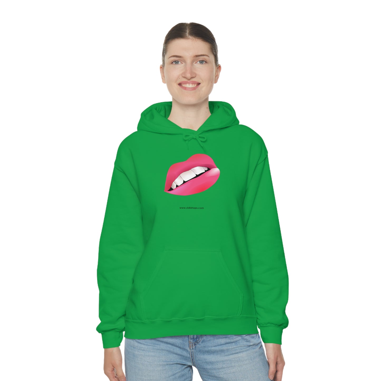 LIPS, Unisex Heavy Blend™ Hooded Sweatshirt, thick blend of cotton and polyester, soft feel alongside warmth.