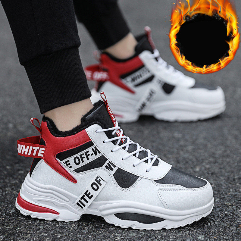 Sneakers with fleece, Warm high-top shoes, Unisex
