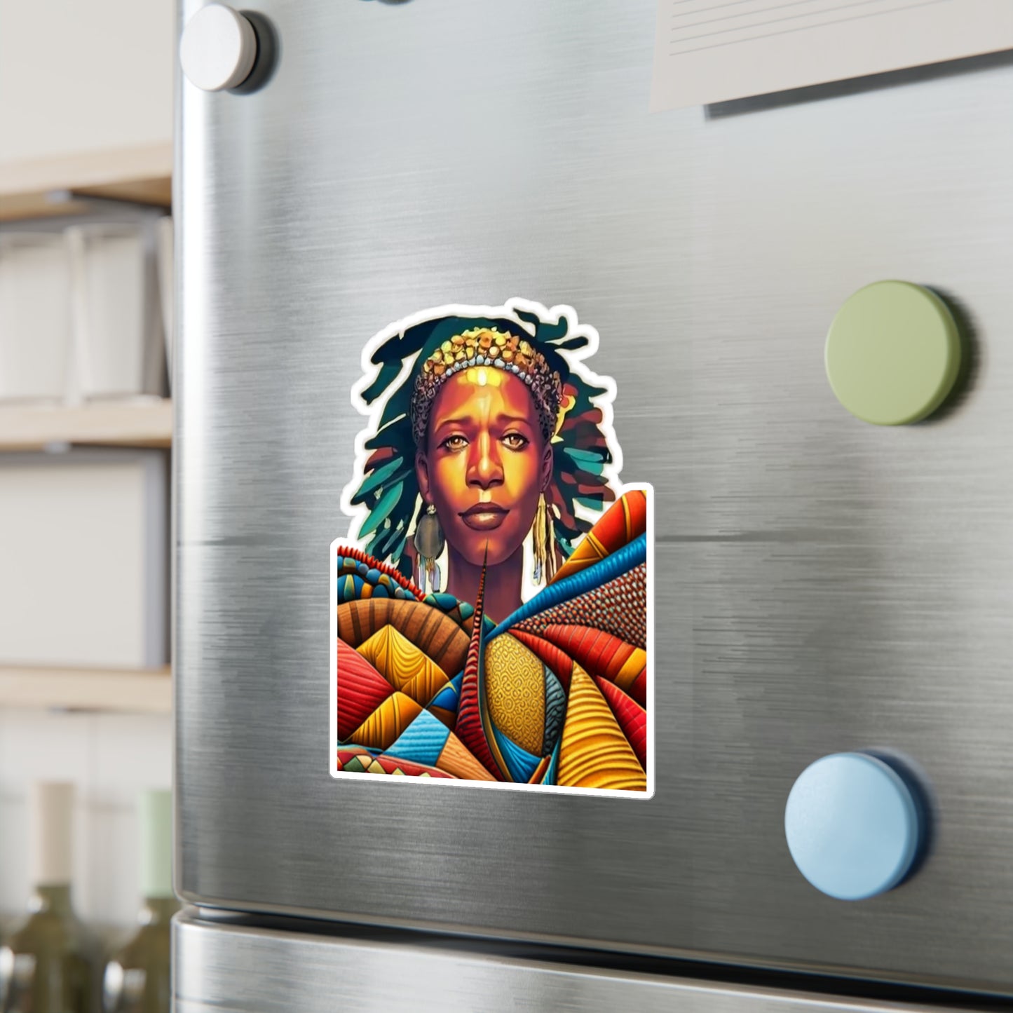Kiss-Cut Vinyl Decals - Afrocolors - Beautiful Woman - Sticker - Strongly adhesive