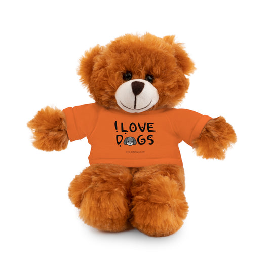 Stuffed Animals with Tee, I love Dogs, Available animals: Panda, Lion, Bear, Bunny, Jaguar, and Sheep