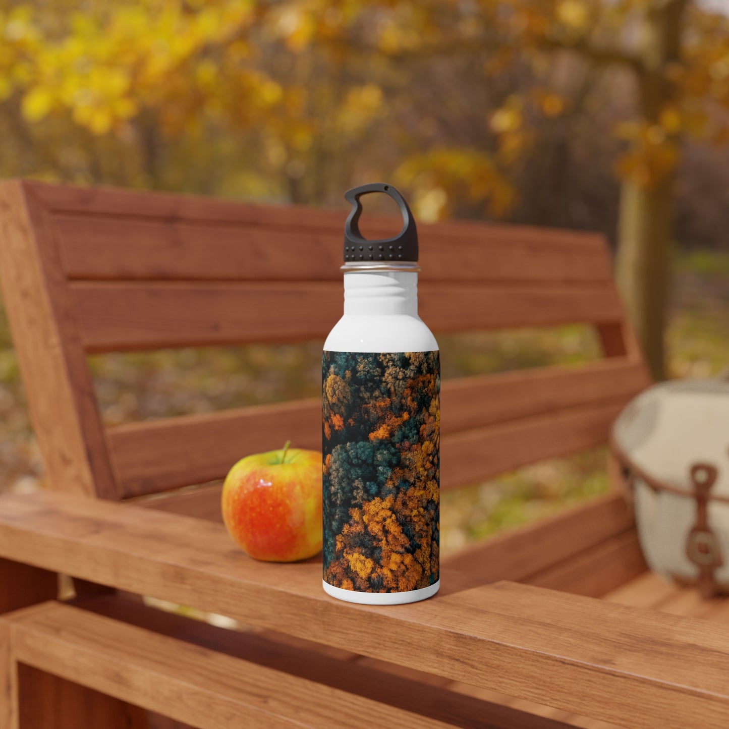 Stainless Steel Water Bottle, Forest bird's view, Stainless Steel Water Bottle, Made with 18/8 food-grade stainless steel, wide neck for effortless sipping