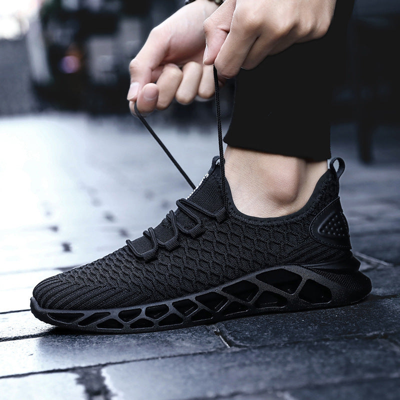 Breathable Running Shoes, Unisex, white and Black sneakers