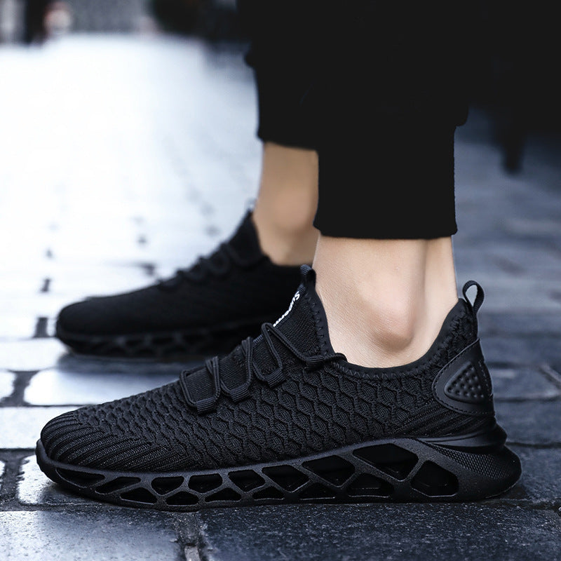 Breathable Running Shoes, Unisex, white and Black sneakers