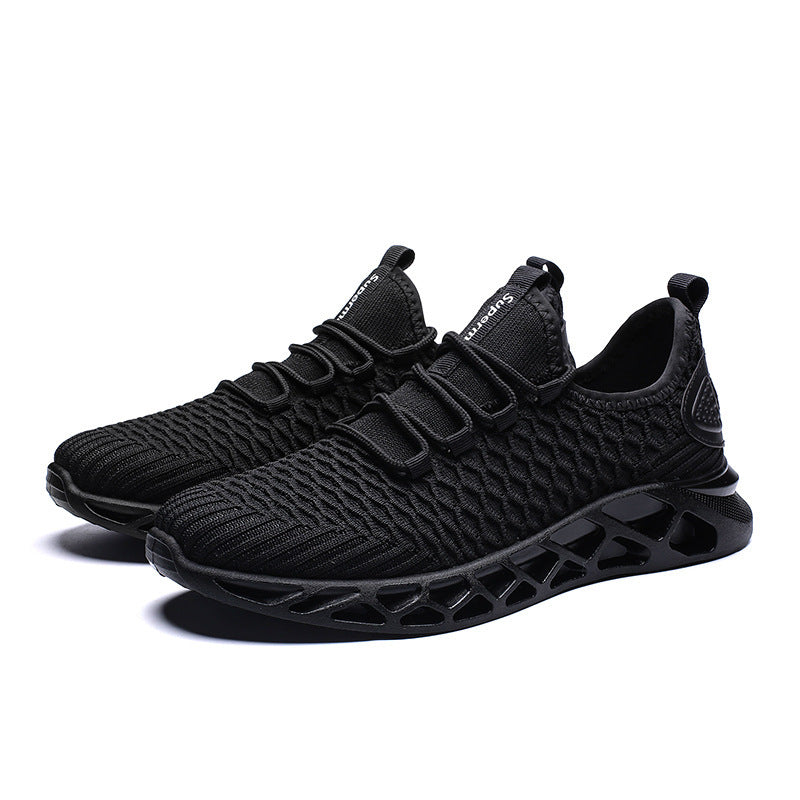 Breathable Running Shoes, Unisex, white and Black sneakers