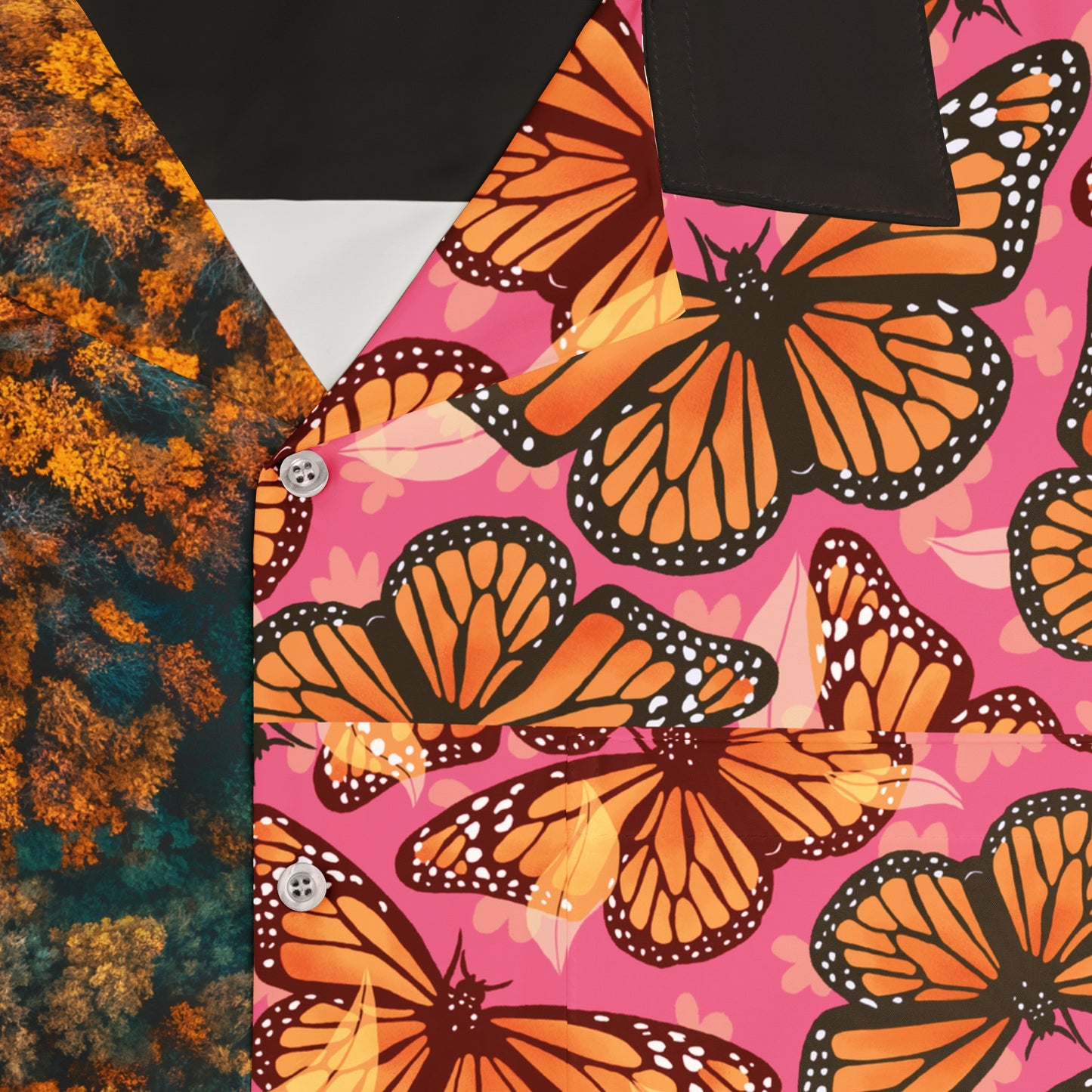 Men's Hawaiian Shirt (AOP), perfect for any laidback scenario, with a handy chest pocket, Butterfly, casual