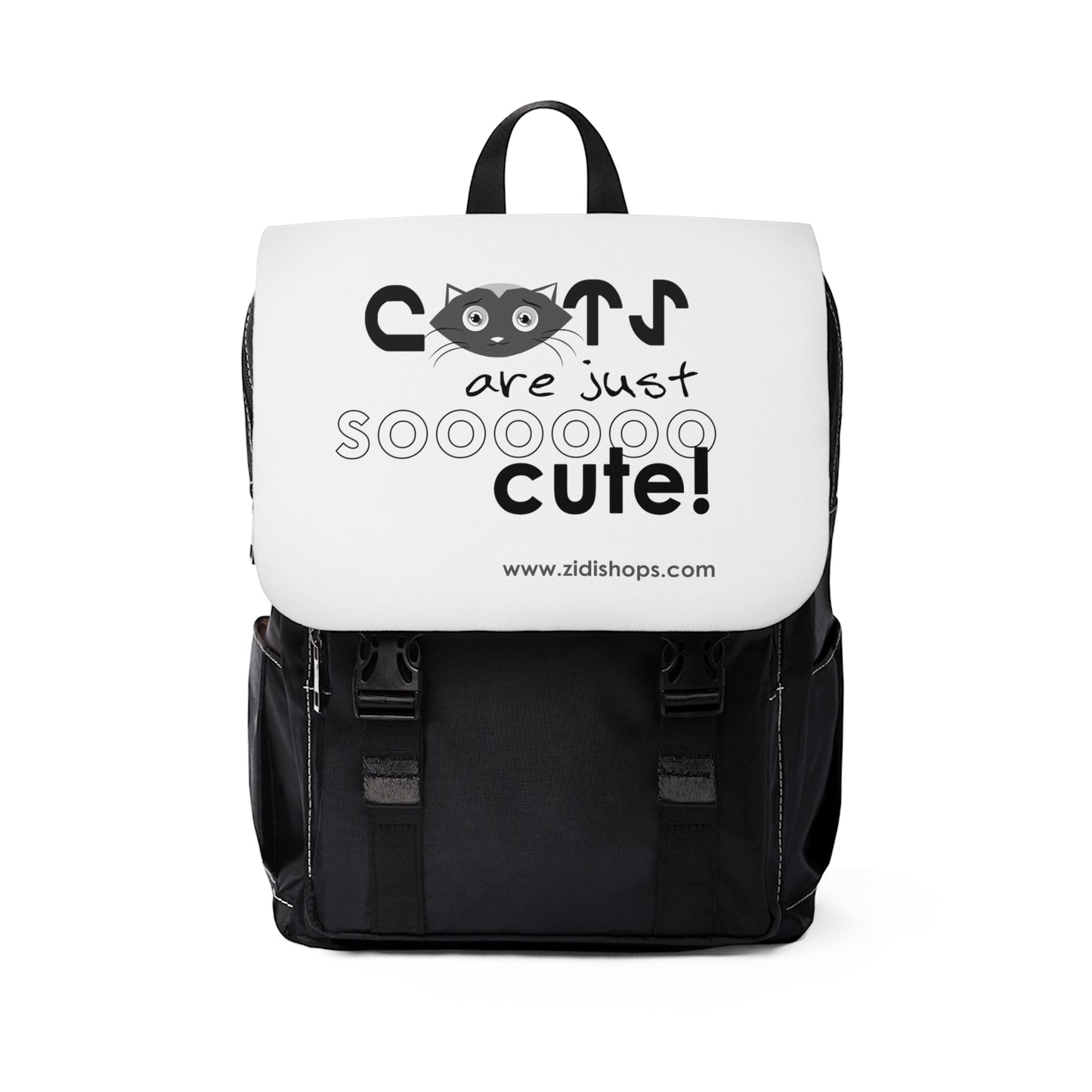 Cats are just so cute, Unisex Casual Shoulder Backpack, It is made of durable Oxford canvas, two slip interior pockets and one laptop sleeve