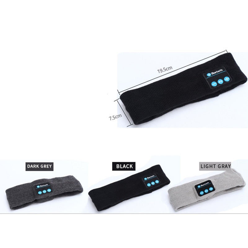 Wireless Hairband, Sports Headset Bluetooth, Headset Nightcap with Speaker Training Jogging Yoga Headband Hairband