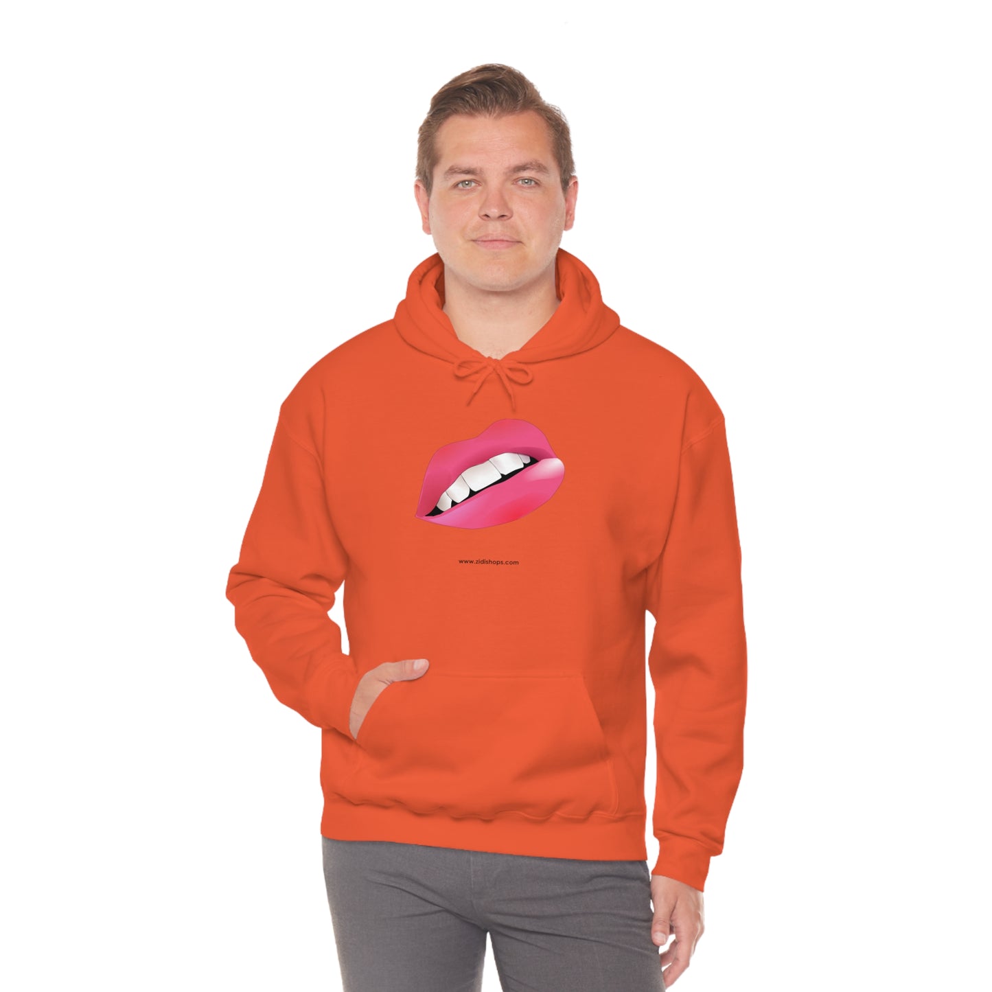 LIPS, Unisex Heavy Blend™ Hooded Sweatshirt, thick blend of cotton and polyester, soft feel alongside warmth.