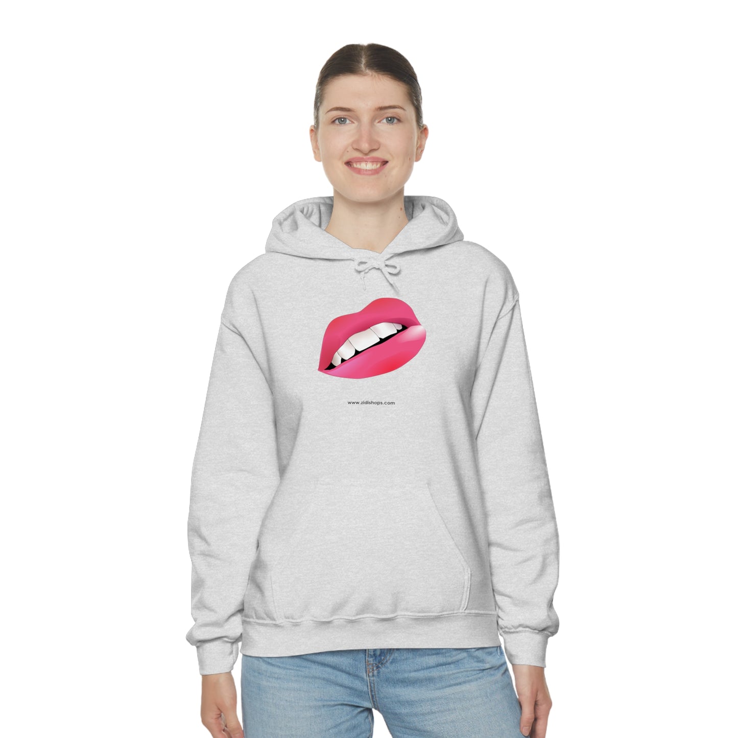 LIPS, Unisex Heavy Blend™ Hooded Sweatshirt, thick blend of cotton and polyester, soft feel alongside warmth.