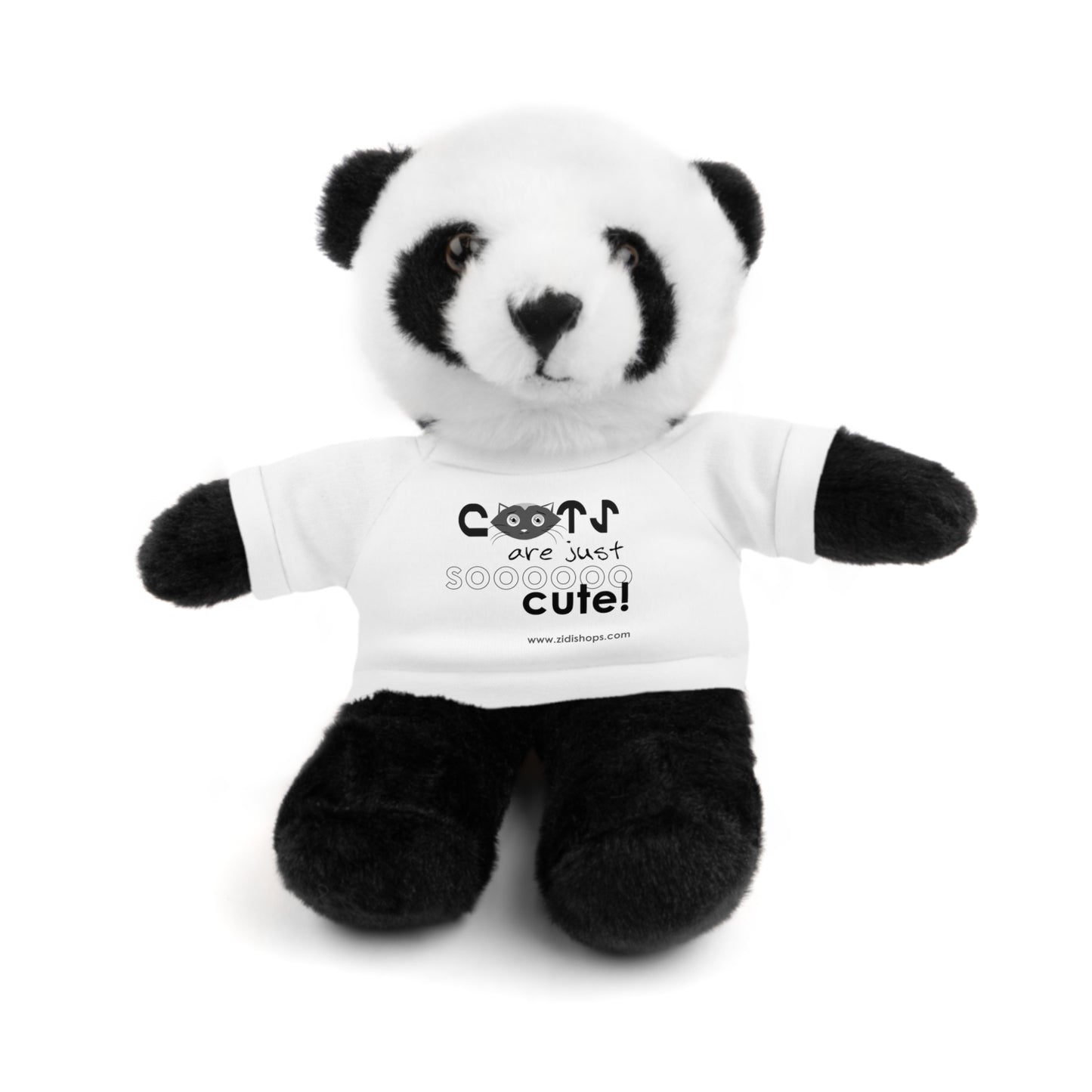 Stuffed Animals with Tee, Cats are just so cute, Available animals: Panda, Lion, Bear, Bunny, Jaguar, and Sheep