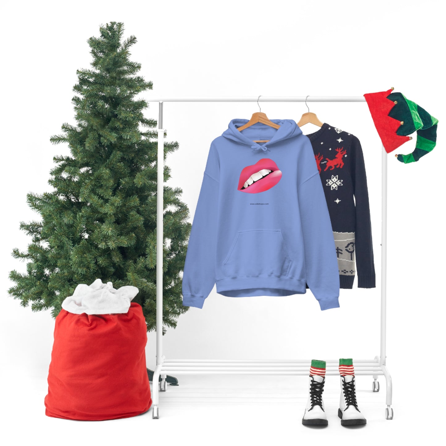 LIPS, Unisex Heavy Blend™ Hooded Sweatshirt, thick blend of cotton and polyester, soft feel alongside warmth.