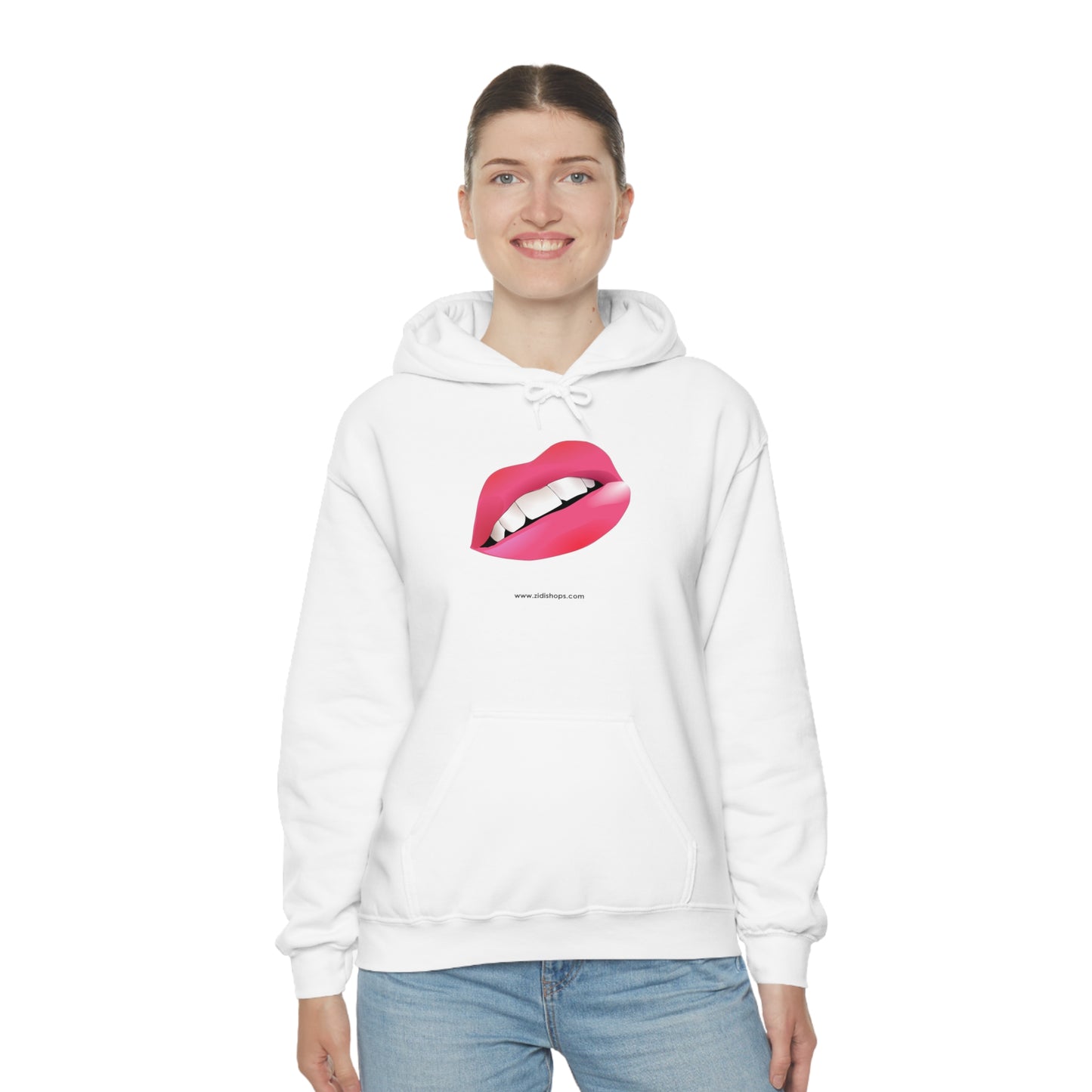 LIPS, Unisex Heavy Blend™ Hooded Sweatshirt, thick blend of cotton and polyester, soft feel alongside warmth.