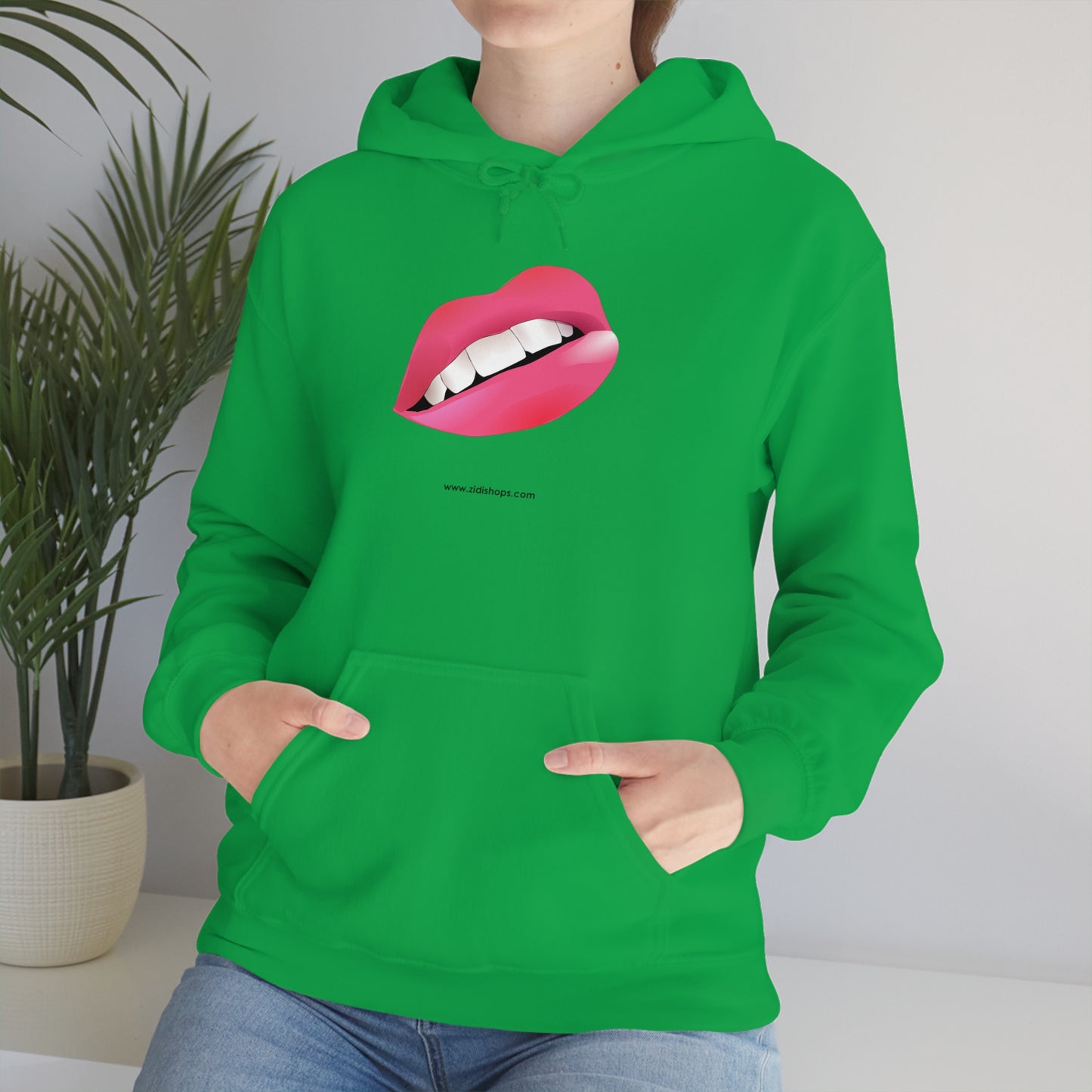 LIPS, Unisex Heavy Blend™ Hooded Sweatshirt, thick blend of cotton and polyester, soft feel alongside warmth.
