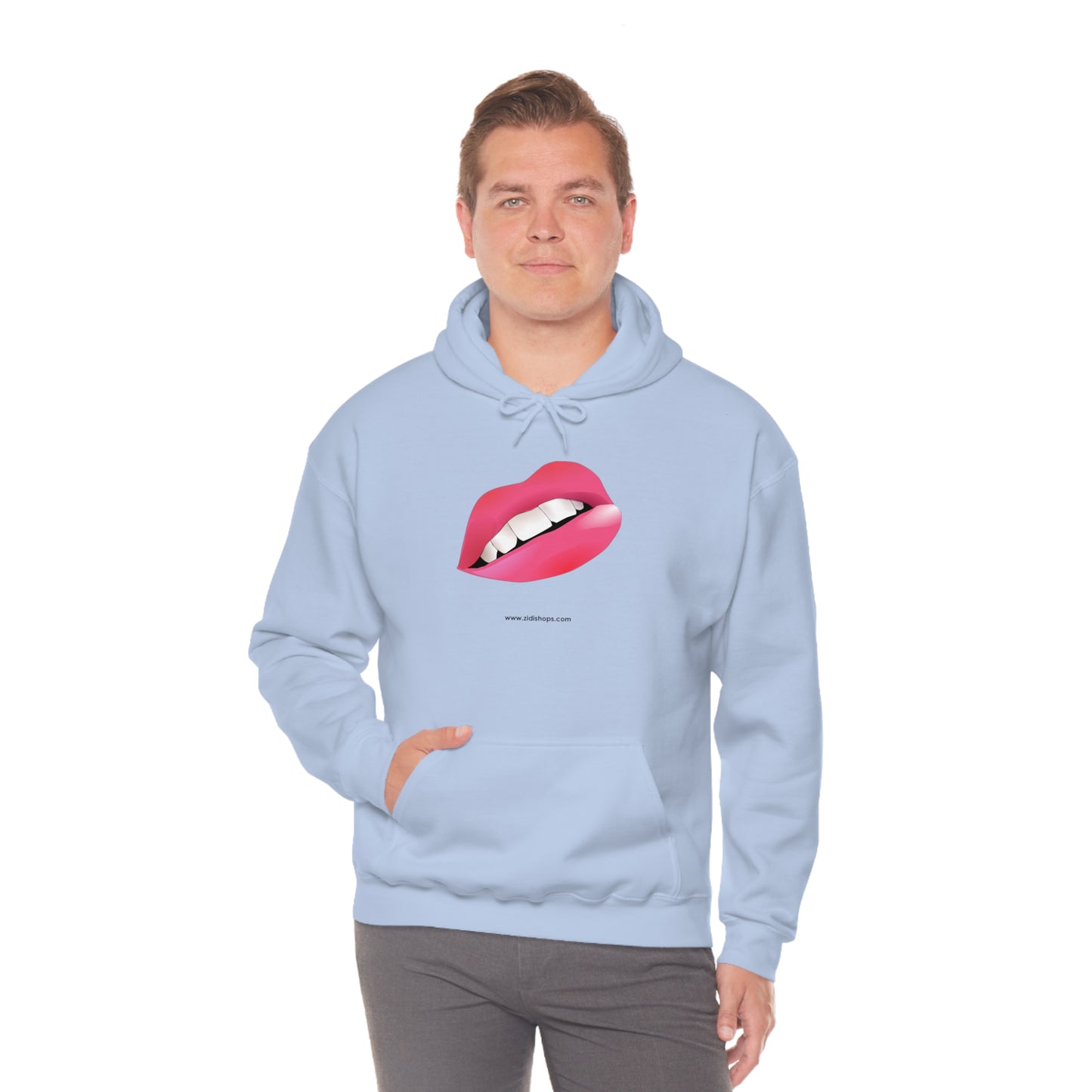 LIPS, Unisex Heavy Blend™ Hooded Sweatshirt, thick blend of cotton and polyester, soft feel alongside warmth.