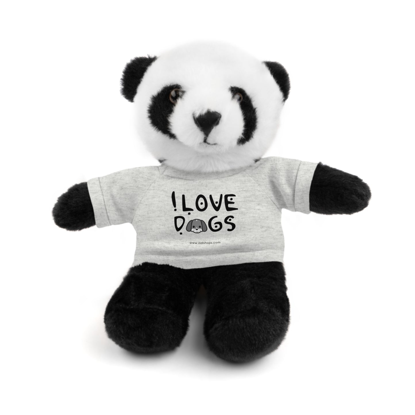 Stuffed Animals with Tee, I love Dogs, Available animals: Panda, Lion, Bear, Bunny, Jaguar, and Sheep