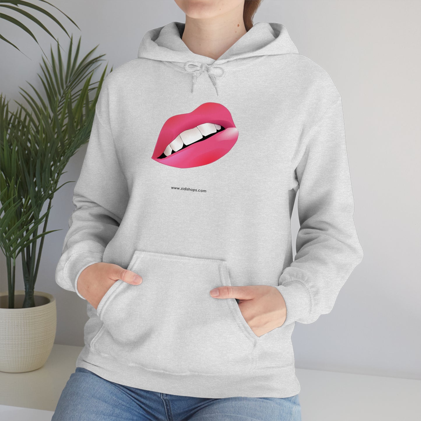 LIPS, Unisex Heavy Blend™ Hooded Sweatshirt, thick blend of cotton and polyester, soft feel alongside warmth.