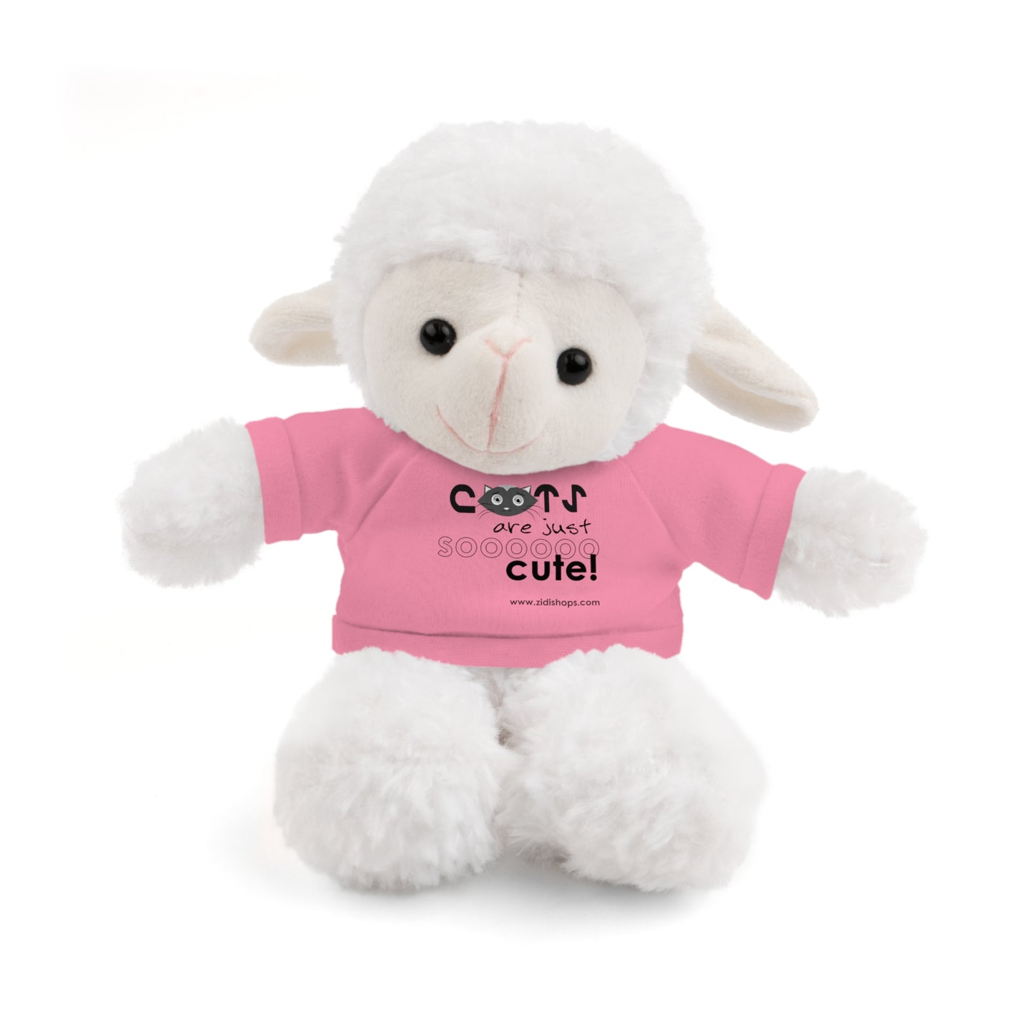 Stuffed Animals with Tee, Cats are just so cute, Available animals: Panda, Lion, Bear, Bunny, Jaguar, and Sheep