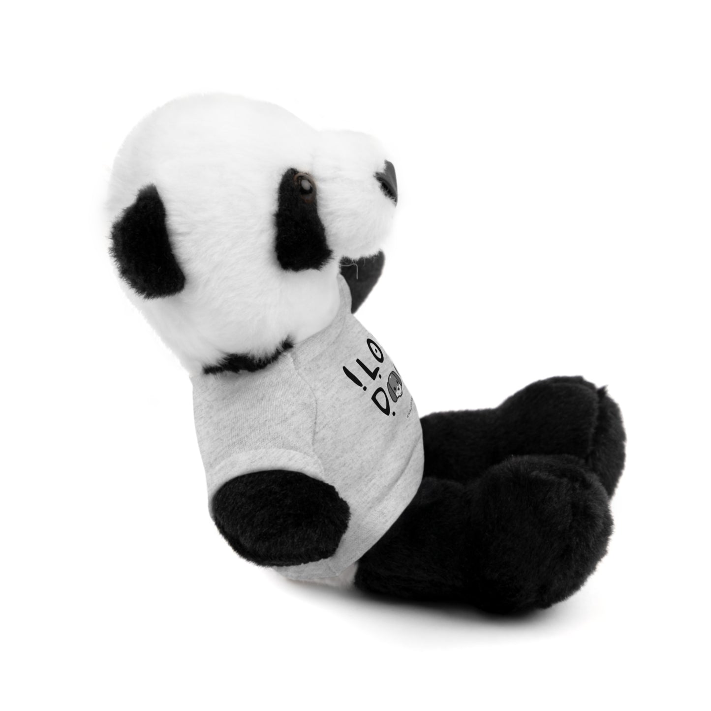 Stuffed Animals with Tee, I love Dogs, Available animals: Panda, Lion, Bear, Bunny, Jaguar, and Sheep
