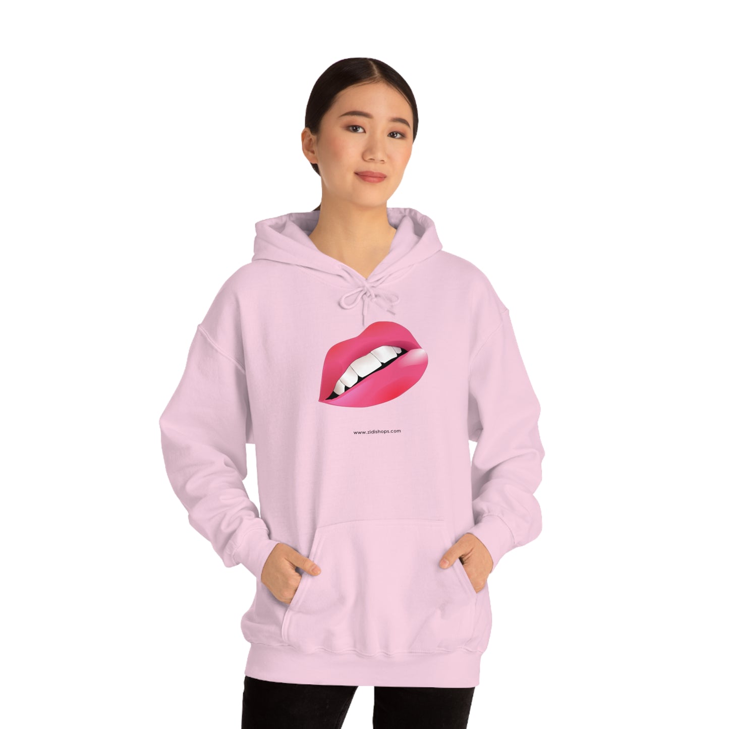 LIPS, Unisex Heavy Blend™ Hooded Sweatshirt, thick blend of cotton and polyester, soft feel alongside warmth.