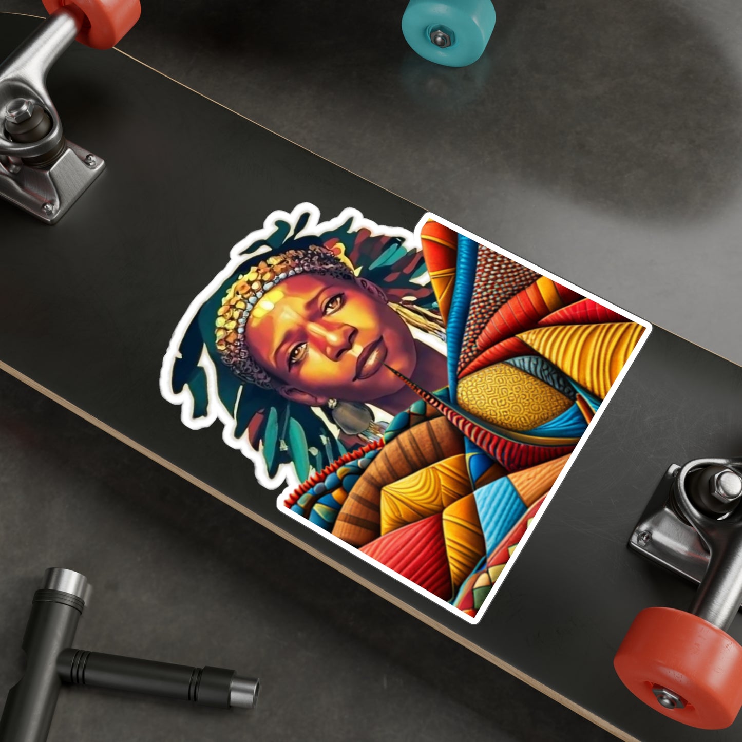 Kiss-Cut Vinyl Decals - Afrocolors - Beautiful Woman - Sticker - Strongly adhesive