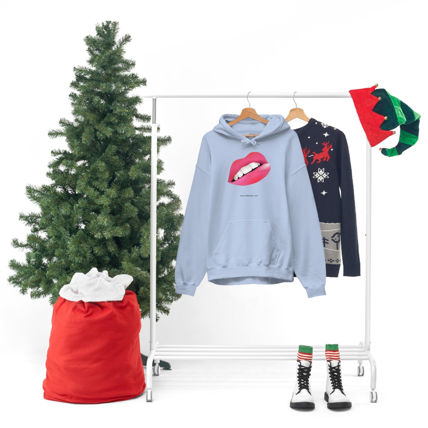 LIPS, Unisex Heavy Blend™ Hooded Sweatshirt, thick blend of cotton and polyester, soft feel alongside warmth.