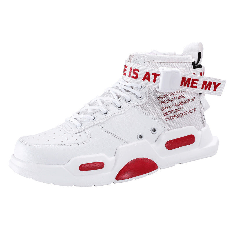 Fashionable high-top canvas sneakers, designed to make a statement, shoes, mesh with leather